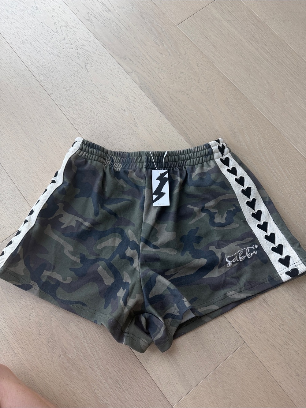 Camo Heart-Trim Athletic Shorts